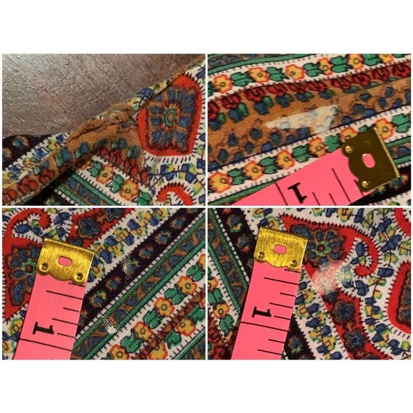 Vintage 70s Maxi Dress Women's Small Bohemian Smocked Waist Folk Tiered - Picture 10 of 10